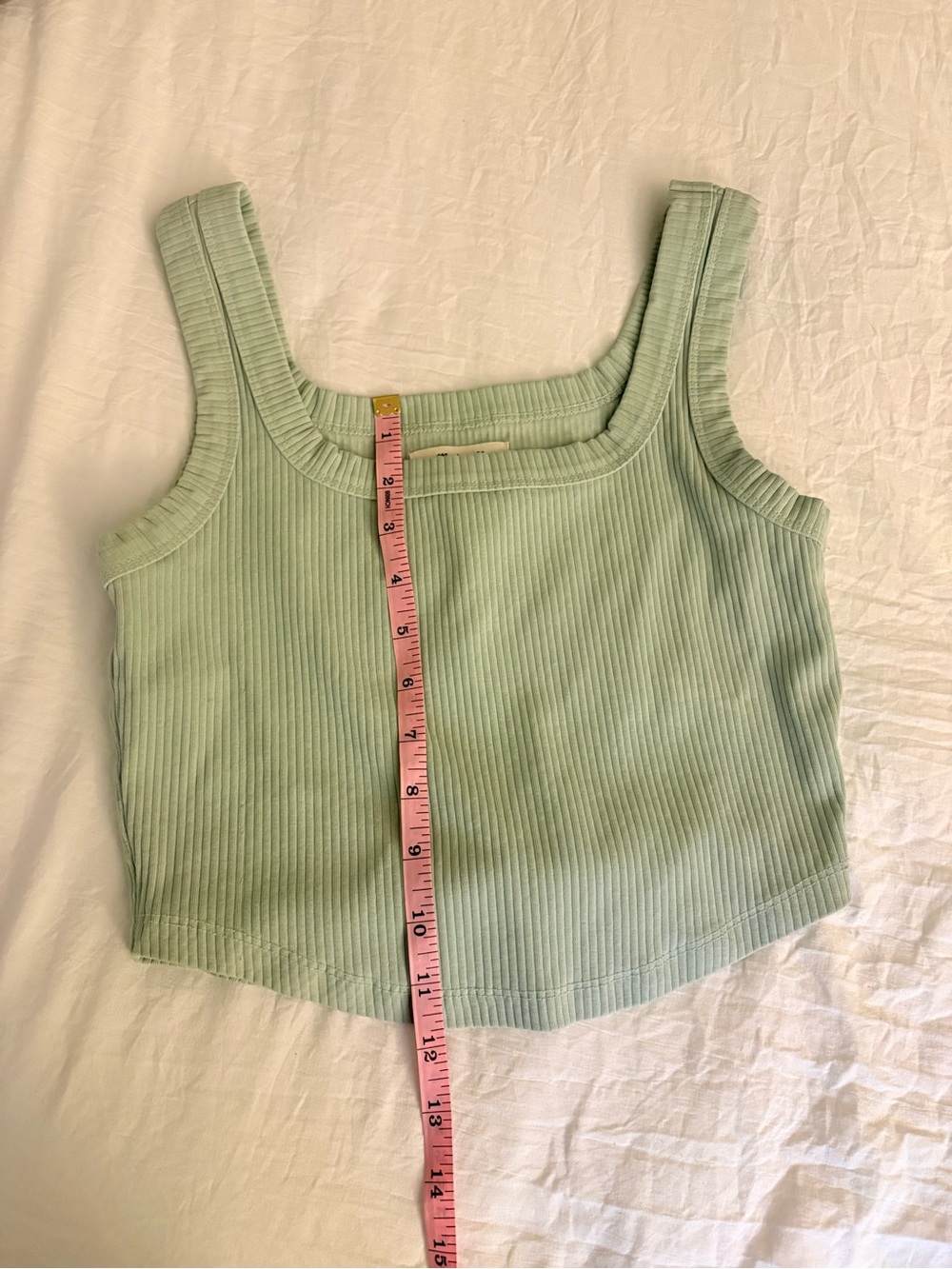 Madewell Women’s Sage Green The Tailored Crop Tank - Picture 5 of 9